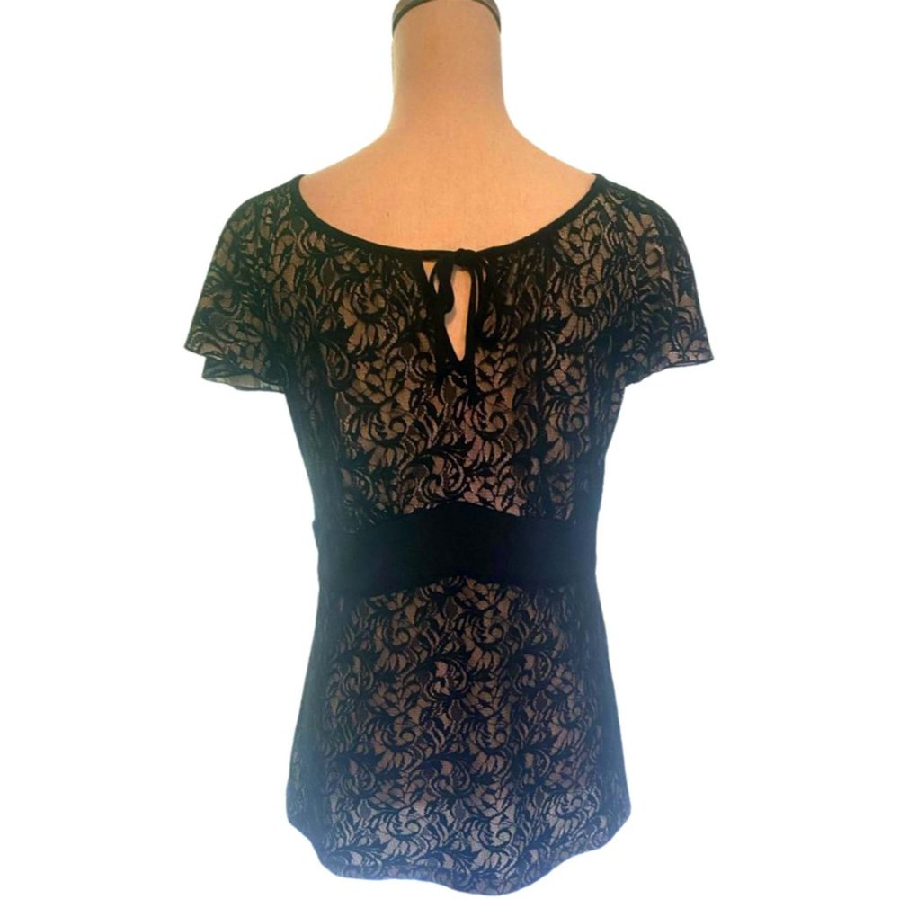 Alfani Black Lace Top Size Medium
